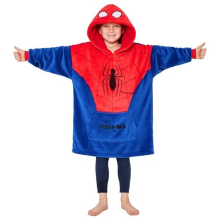 Spiderman Fleece Blanket Hoodie for Boys and Teenagers - One Size Cosy Hooded Blanket - Spiderman Gifts for Boys Red/Blue