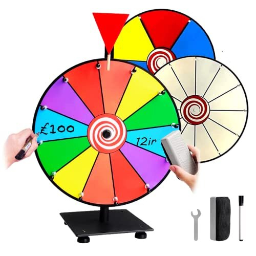 12” Spinner Prize Wheel with 12,10 Sections Tabletop wheel of fortune