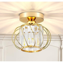 Crystal Gold Ceiling Light, E27 Semi-Flush Ceiling Lights, Modern Ceiling Lighting for Chandeliers Ceiling Light, Ceiling Lights Living Room, Bedroom,