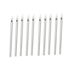10PCS 12G Disposable Silver Steel Ear Nose Piercing Needles Salon Pierce Tool Tattoo Supply Beauty Kit with Individual Package