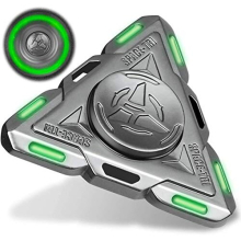 Luminous Tri Fidget Spinner UFO,Glow in The Dark Spinning Toys Sensory Gadget Finger Hand Spinner Metal, Best Gift For Anti Anxiety Stress Relief