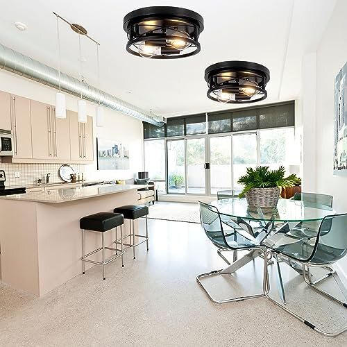 Round Black Ceiling Light, 2-Way Ceiling Lights with E27 Flush Light Fittings Ceilings, Ceiling Lighting for Chandeliers Ceiling Light, Ceiling Lights 1