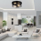 Round Black Ceiling Light, 2-Way Ceiling Lights with E27 Flush Light Fittings Ceilings, Ceiling Lighting for Chandeliers Ceiling Light, Ceiling Lights 7