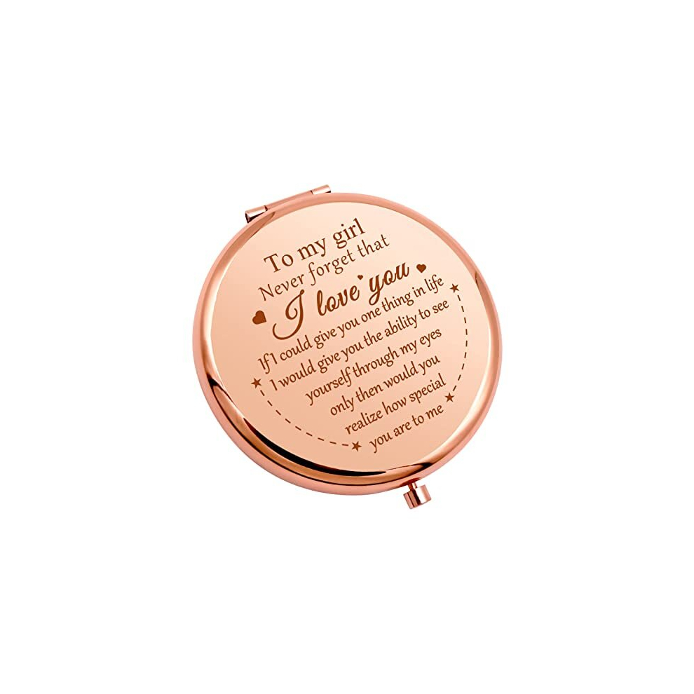 Gevody To My Girl Inspirational Gift Compact Mirror Birthday Gift Ideas For Granddaughter Niece Girlfriend Travel Compact Makeup Mirror Valentine's Day