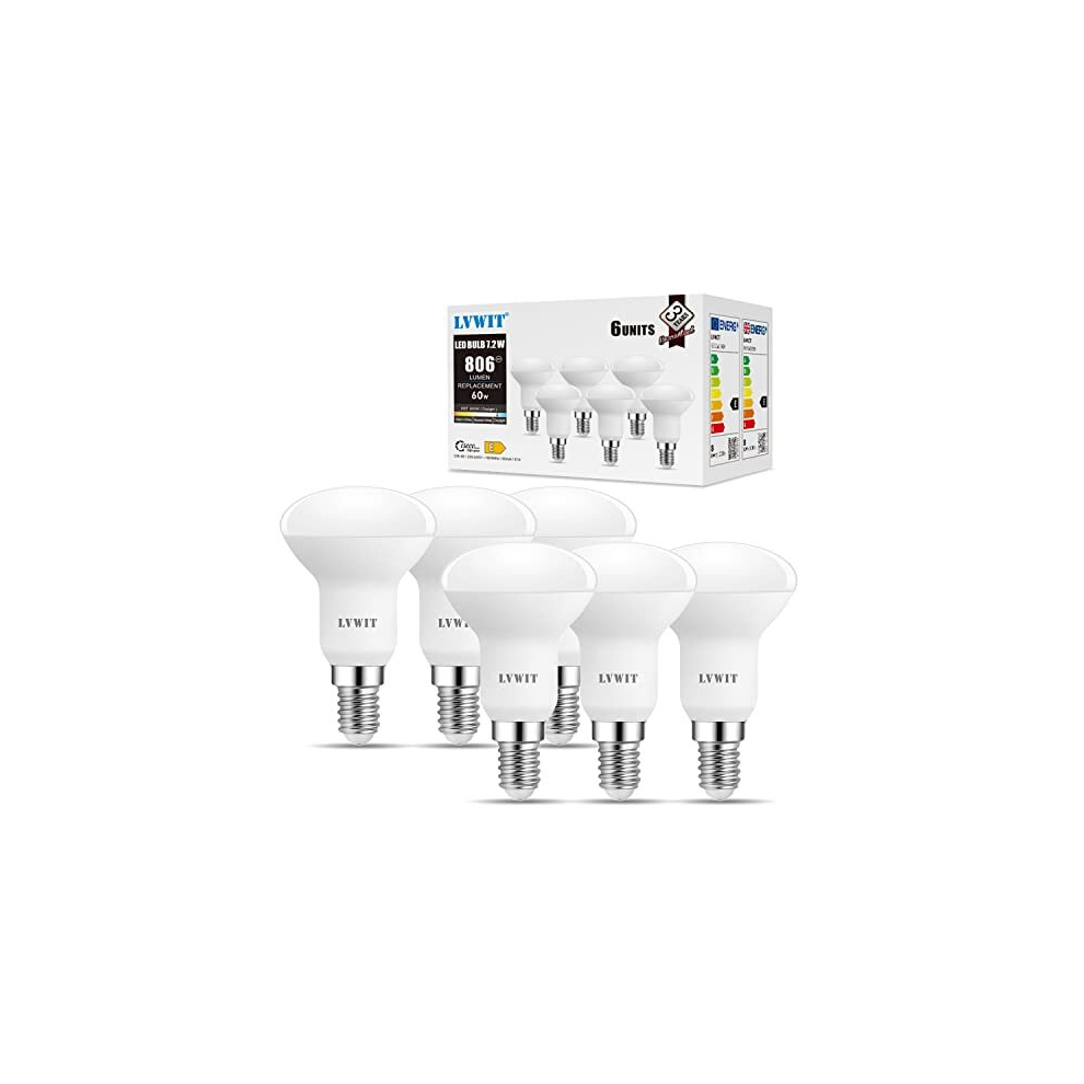 E14 Spotlight Led Reflector R50 7.2W E14 Daylight White R50 Spot 60W Incandescent Bulb, 806LM,6500K Cold White Low Energy Bulbs R50, 120 Wide Angle,-image-OPC-PD76ZF9-NEW