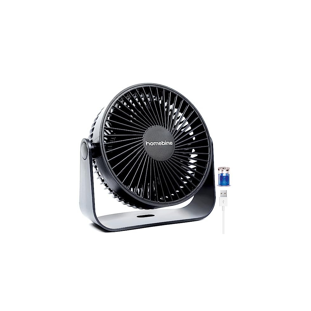 Desk Fan 2000 mAh Battery Fan Rechargeable 4 Adjustable Speed USB Fan Last 4-16h Portable with Strong Airflow Table Fan 360 Rotatable Head Personal