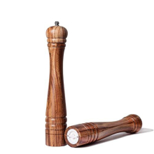 Salt and Pepper Mill Set, Set of 2 Salt and Pepper Grinder with Ceramic Grinder, Acacia Wood, Height 30 cm
