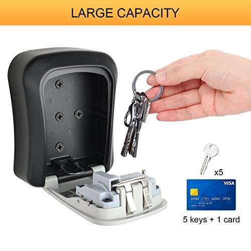 Key Safe Wall Mounted, Key Box Lock Box Outdoor 4 Digit Combination...