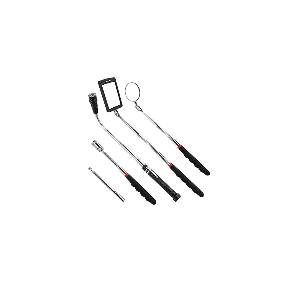 Gifts For Men, 5Pcs Telescoping Magnetic Pick Up Tool Kit With 1Lb And 15 Lb Pickup Rod, Round And Square 360 Swivel Adjustable Inspection Mirror And 718115178551