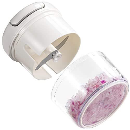 Mini Manual Food Processor Portable Garlic Chopper Grinder Pull String