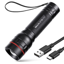 Rechargeable LED Torch, 2000LM Torches LED Super Bright with 3 Modes, Portable Small Torch with Battery, Waterproof Flashlight Zoomable for Power Cut,