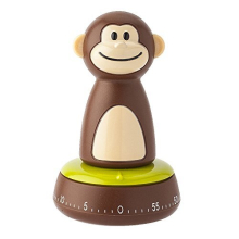 Kitchen Gadgets 77755 Monkey Kitchen Timer, Stainless Steel, Brown/Beige, 5 x 5 x 10 cm