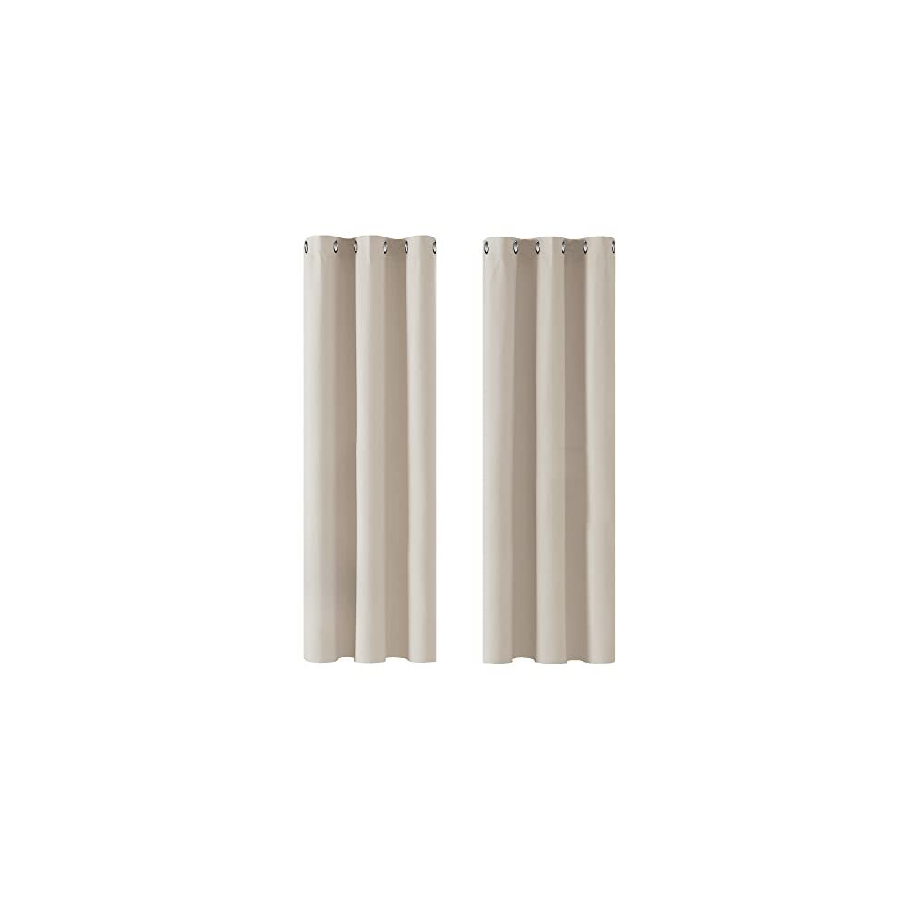 Window Treatments Blackout Eyelet Curtains Thermal Insualted Energy Saving Curtains For Kids Bedroom Light Beige 42 X 72 Inch 2 Panels Cream Deconovo