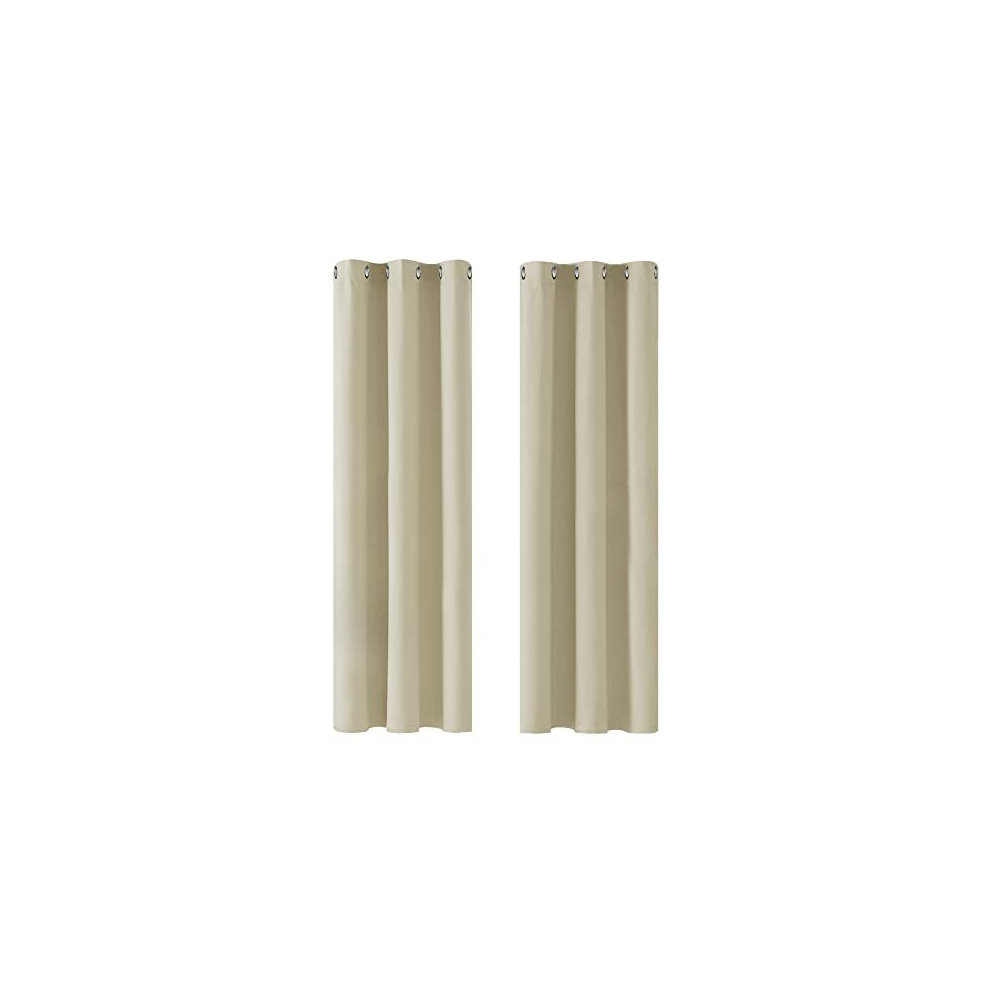Super Soft Window Treatments Thermal Insulated Blackout Curtains Eyelet Curtains For Nursery Beige 42 X 72 Inch 2 Panels Cream Deconovo