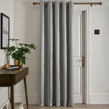 100% Blackout Eyelet Single Panel Door Curtain - 66" Width x 84" Drop (168 x 214cm) in Silver