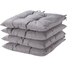 Seat Pads for Dining Chairs, 40x40 cm Adjustable Kitchen Chair Cushions with Ties (Grey, Set of 4)