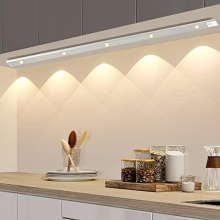HIYAA 60cm Under-Cabinet LED Light with Motion Sensor, USB Rechargeable, Dimmable, 3 Color Temps (3000K/4500K/6000K), Wireless Cabinet Night Light