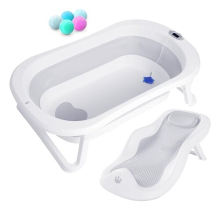 Foldable Baby Bath with Bath seat/Bath XXL with Thermometer to Control The Water temperature/3-level Bath - from Birth to 3 Years