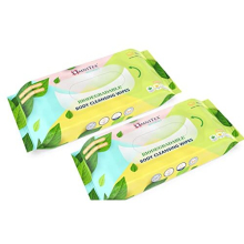 80x Omnitex Biodegradable Extra Large & Extra Thick Body Cleansing Wipes - Microwaveable | Rinse Free Wipes for Camping, Festivals, Elderly Bed Bath |