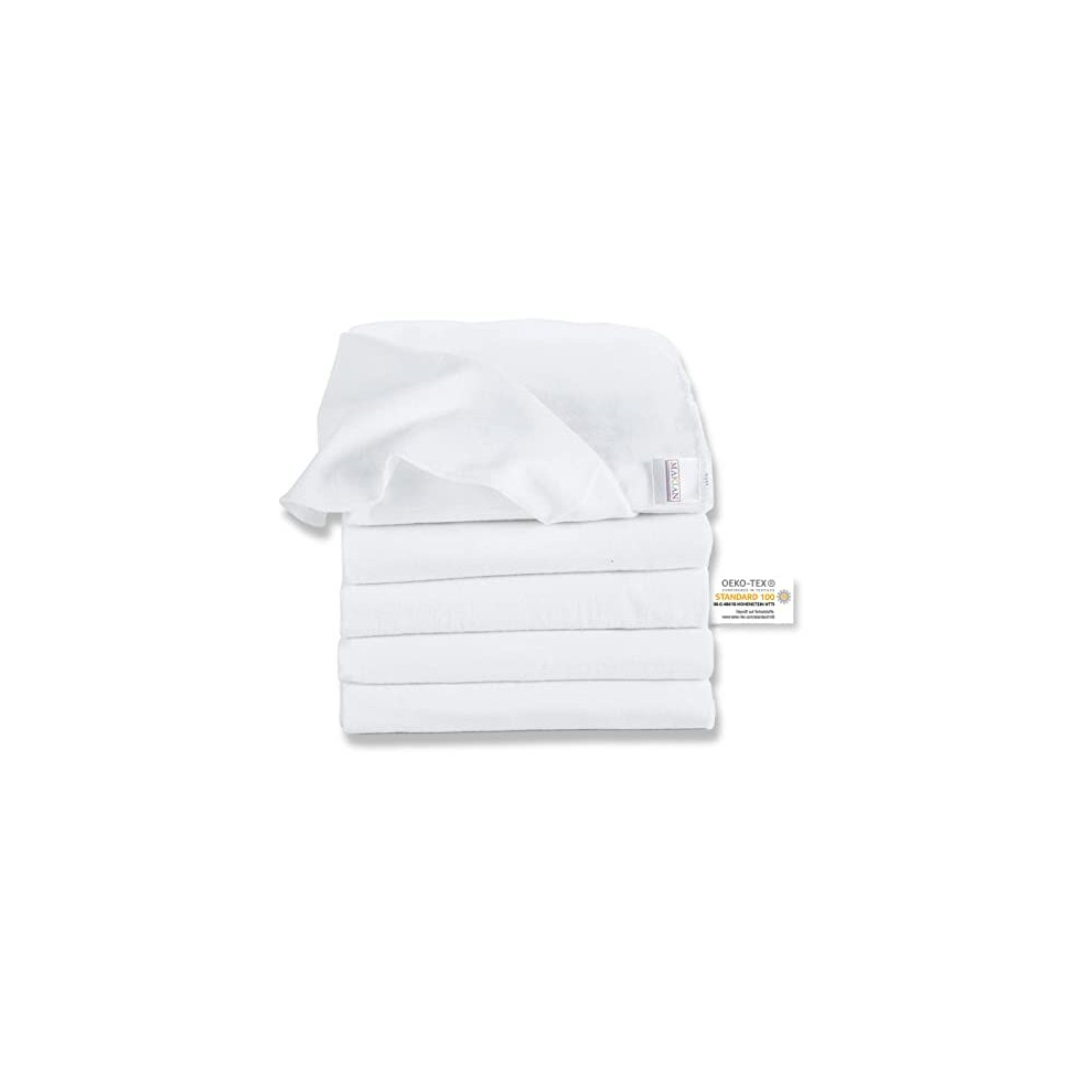 Makian Molton Baby Cloths 5 Pack - Soft Cotton Baby Squares 80X80cm Made Of 100% Cotton - Washable At 95 C - Burp Cloths, Flannel Cloths - Oeko-Tex