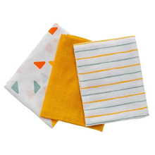 LaLoona 3 x Muslin Nappies 70 x 70 cm - Pack of 3 Soft Muslin Cloths & Burp Cloths, ÖkoTex Tested Baby Cloth Nappies Colourful Made of 100% Cotton -