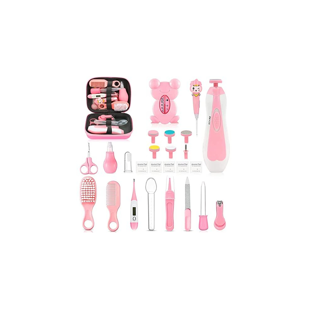 Baby Healthcare and Grooming Kit, Portable Baby Safety Care Set, Baby Essentials kit for Newborn (Pink 26 in 1)