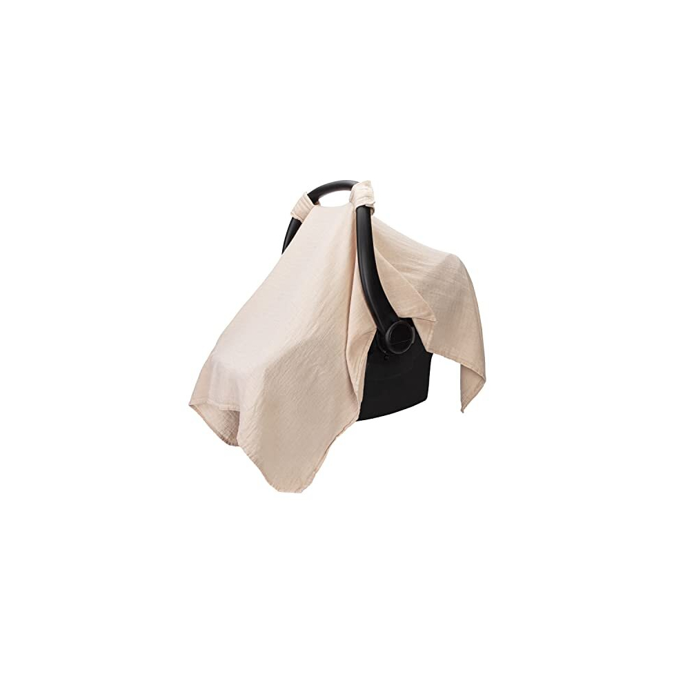 Muslin Cotton Baby Car Seat Cover, Universal Fit Carseat Canopy Covers For Babies, Girls And Boys By Comfy Cubs (Blush) 810118110344