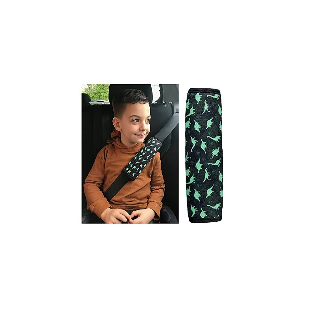 Heckbo 1X Kids Car Seat Belt Pads Seat Belt Protectors - Dinosaur - Seat Belt Pads For Kids And Babies- Ideal For Any Seat Belt Car Booster Seat Kids Bicycle