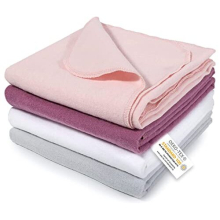 Molleton Cloth Set, 4 x Cloth Nappies 80 x 80 cm - 4 Pieces Baby Burp Cloths / Soft, Absorbent Flannel Nappies Made of 100% Cotton, Oeko-Tex Standard