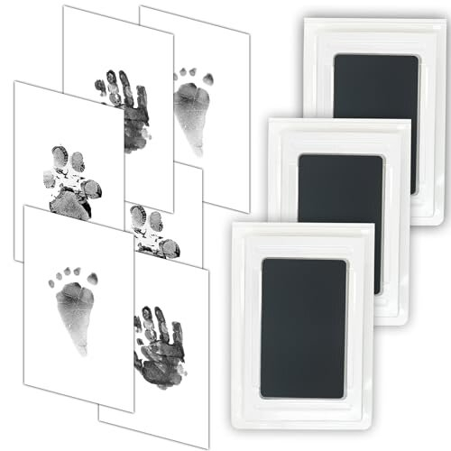 Hand Foot Inkpad Photo Frame Baby Handprint Footprint Kit Newborn Picture Frames Suite Pvc Plastic