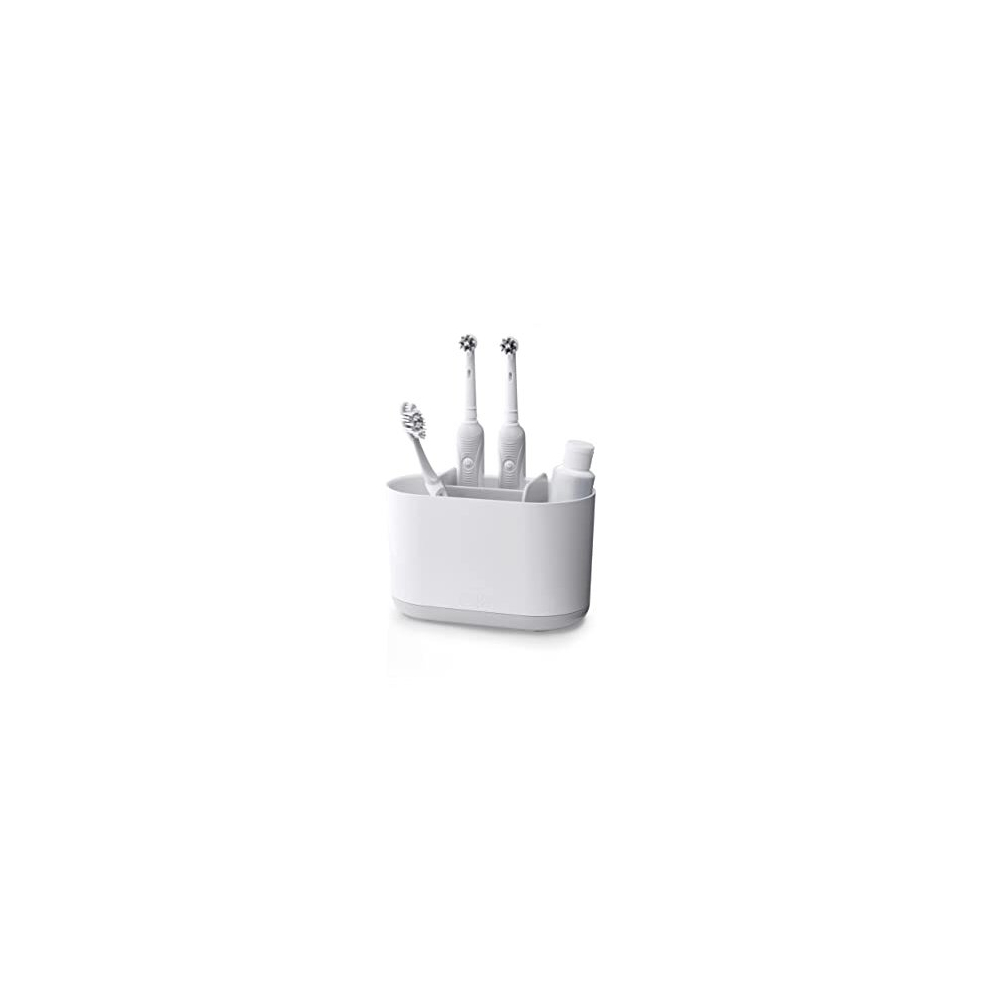 Joseph Joseph Duo Detachable Toothbrush Holder, Compatile With Manual And Electric Toothbrushes, Bathroom Organiser, Large White
