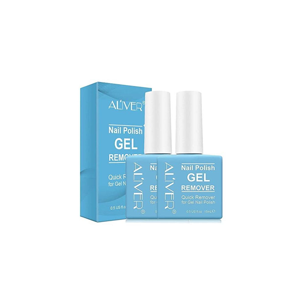 Hualijia Gel Polish Remover, 2Pack Gel Nail Polish Remover - Remove Gel Nail Polish Within 2-3 Minutes - Quick & Easy Gel Polish Remover - No Need For Foil,