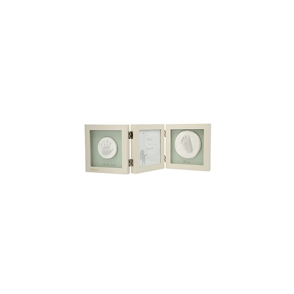 Kaloo - Rêves De Douceur - My Photo Frame And Baby Prints - Clay Handprints & Footprints Kit - Easy To Use And Mess-Free - Newborn Gift - Beige, K220001