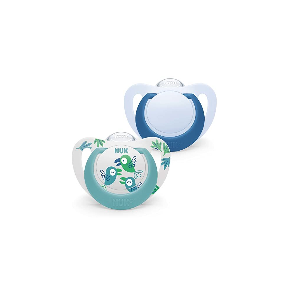 Star Baby Dummy | 6-18 Months | BPA-Free Silicone Soothers | Blue Birds | 2 Count