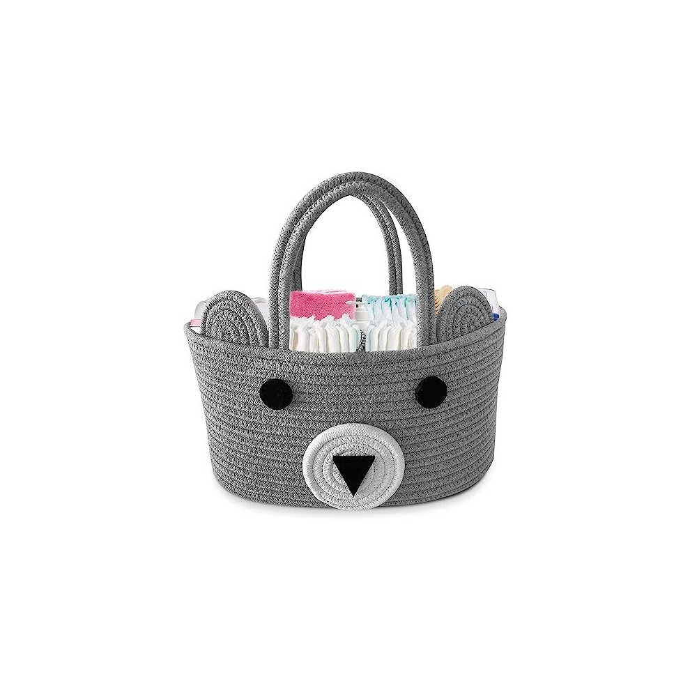 Baby Nappy Caddy - Nursery Storage Bin And Car Organizer For Diapers And Baby Wipes - Grey The Shoppe