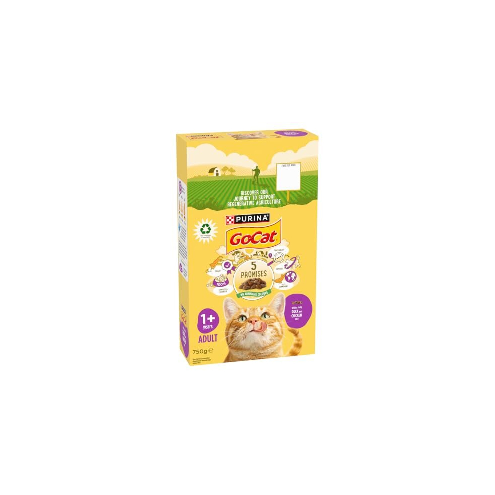 Go-Cat With Duck And Chicken Mix Dry Cat Food 750G
