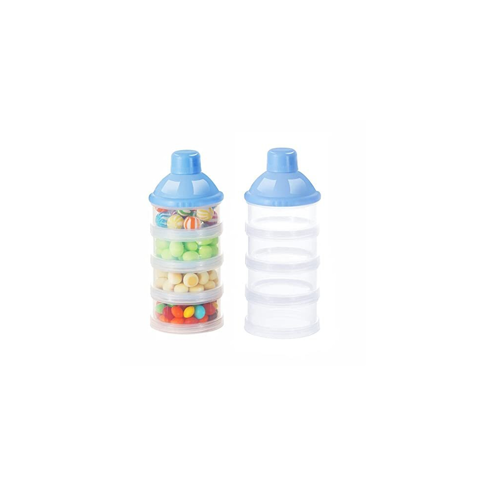 Pack Of 2 Milk Powder Dispensers, Formula Milk Powder Dispenser For 4 Layers, Portable Baby Milk Powder Container, Milk Powder Container With Voarge