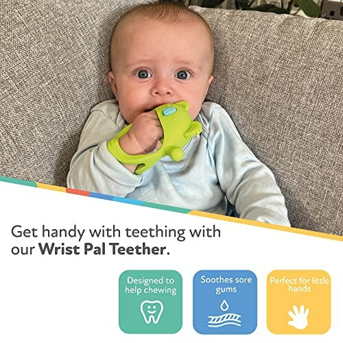 Nuby Silicone Mini Wrist Teether | Easy Grip | BPA-Free | Suitable from 3 Months Plus 1