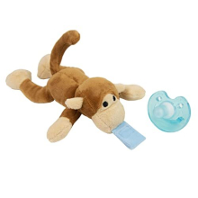 Dummy Pacifier Baby Soother, Dummies for Babies - Detachable Newborn Essentials - Portable Comforter Soothie - Stuffed Animal Plush Toy for 3-36