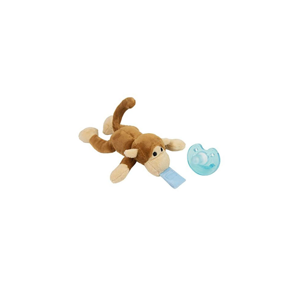 Cheeky Chimp Dummy Pacifier Baby Soother, Dummies For Babies - Detachable Newborn Essentials - Portable Comforter Soothie - Stuffed Animal Plush Toy For 3-36