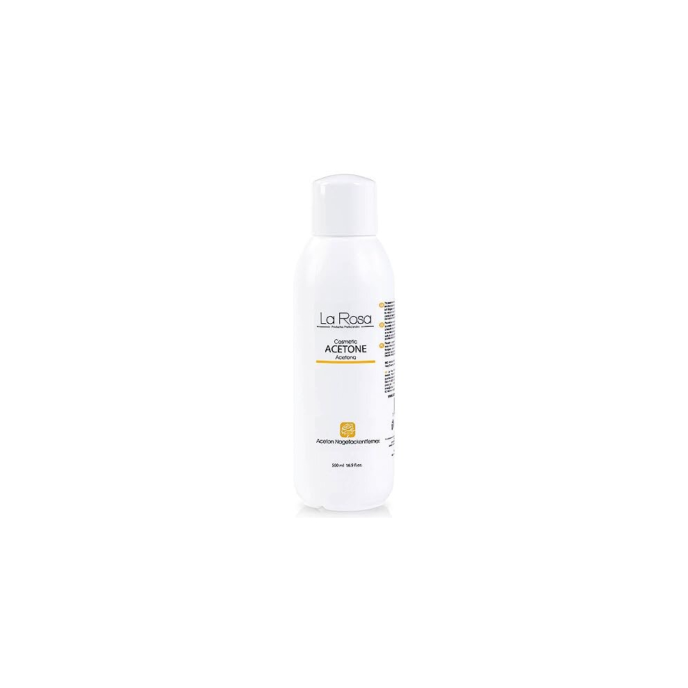 La Rosa Productos Profesionales Larosa Acetone Gel Polish Remover 100% Pure Acetone Nail Polish Remover, Nail Glue Remover For False Nails And Acrylic, Pleasant Lemon Aroma 500 Ml
