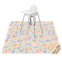 Splat Mat for Under High Chair/Arts/Crafts, Waterproof and Anti-Slip Splash Mat Floor Protector, Washable Highchair Floor Mat, 51 Inch Reusable Messy