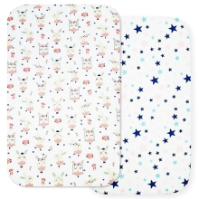 Next to Me Crib Sheets – 2pcs Crib Baby Sheet Set 100% Organic Cotton Fitted Crib Sheets for Bedside Cribs – Made In Europe (83x50cm, Cute