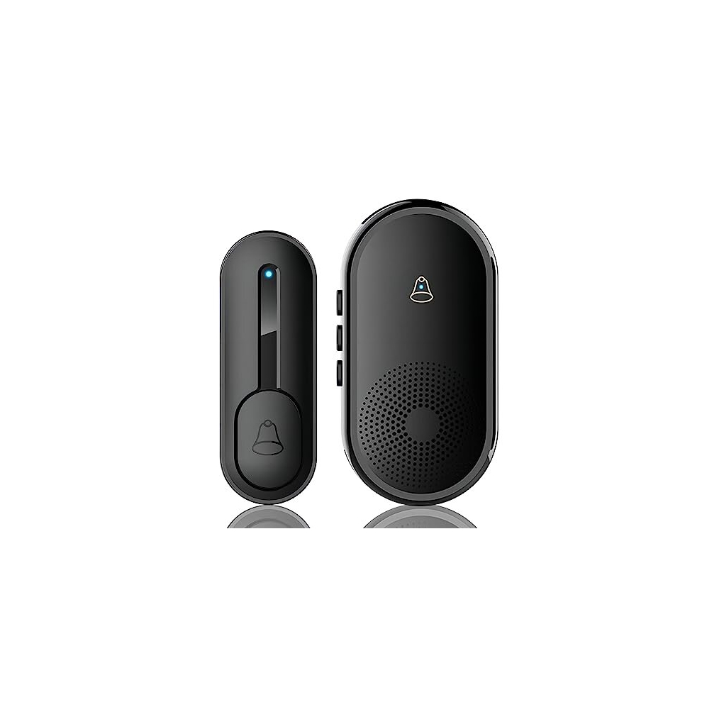 Wireless Doorbell, IP55 Waterproof Mini Door Bells Wall Plug-in Cordless Ring doorbell -1000ft Range, 55 Chimes, 5 Levels Volume, LED Indicator, Easy