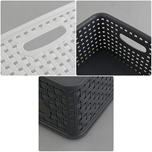 6-Pack Plastic Storage Baskets, Weave Basket Organizer 1