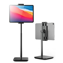 Tablet Stand for Desk with 360 Adjustable Holder Clamp Bracket, Height Adjustable Up to 21", Fits iPad Pro 12.9, Air Mini, Surface Pro, Portable