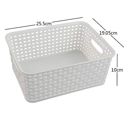 6-Pack Plastic Storage Baskets, Weave Basket Organizer 2
