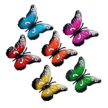 6 Pcs Metal Butterfly Wall Decor Wall Art Hanging Ornament Sculpture Garden 3D Butterfly Statues For Indoor Home Living Room Bedroom Outdoor backyard