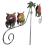 Metal Garden Wind Spinner, Balance Stake - Owl Bird Family - Owls 2