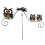 Metal Garden Wind Spinner, Balance Stake - Owl Bird Family - Owls 1